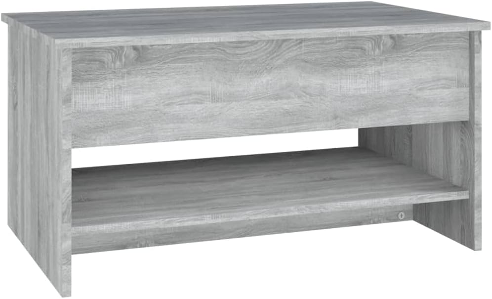 WIFESE 80x50x40 cm Couchtisch Höhenverstellbar Beistelltisch Wohnzimmertisch Verstellbare Tischplatt