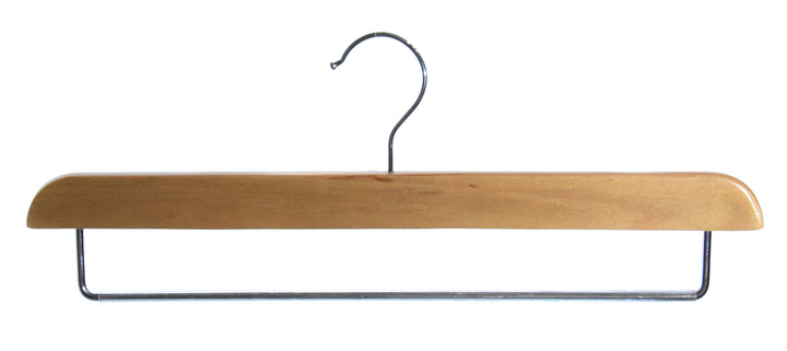 Kleiderbügel aus Holz, Hosenbügel, Natur lackiert (10 St. Hosenhalter Metallsteg), 10 St. Hosenhalte
