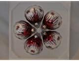 Christbaumkugel weiss/Bordeaux 6cm