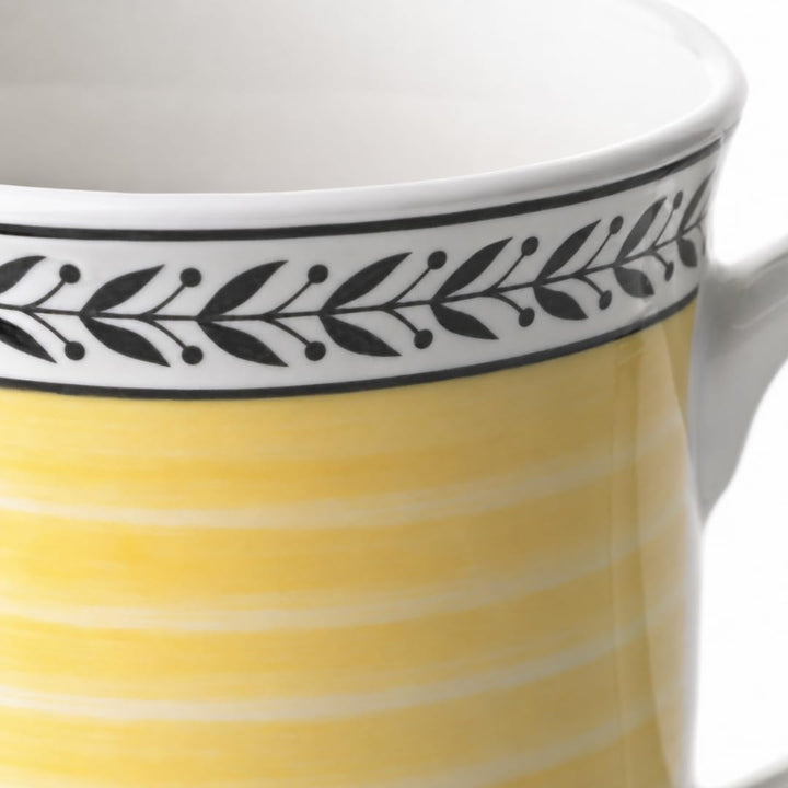 Villeroy und Boch Audun Fleur Kaffeebecher, 300 ml, Höhe: 9,1 cm, Premium Porzellan, Weiss/Bunt, Aud