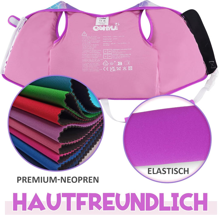 OSHYLE Kinder Schwimmweste - Jungen Mädchen Neopren Schwimmen Jacke Kleinkind Schwimmen Floating Neo