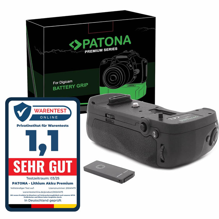 PATONA 1493 - Ersatz für Batteriegriff Nikon MB-D18 für D850 mit IR-Fernauslöser (Batteriefach für 1