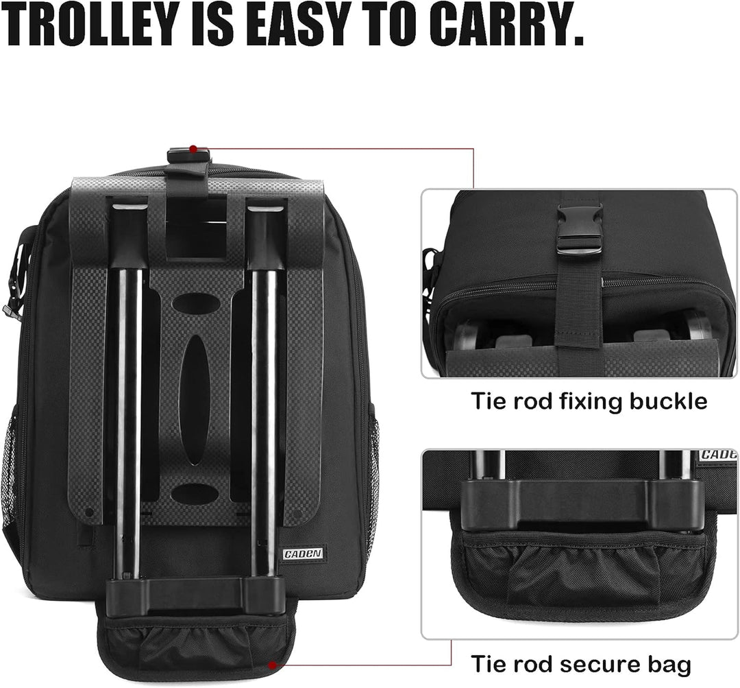 CADeN Professional Trolley Large Camera Backpack Bag for DSLR/SLR Mirrorless Camera Waterproof, Came