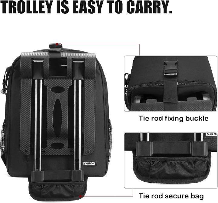 CADeN Professional Trolley Large Camera Backpack Bag for DSLR/SLR Mirrorless Camera Waterproof, Came