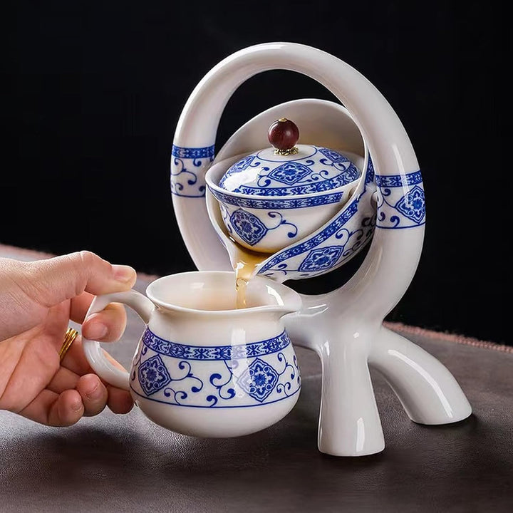 Hochwertige Chinesische Tee-Set-Geschenkbox, Rotierendes Kung Fu Tee-Set, Reines Handfeuern, Mit Rot
