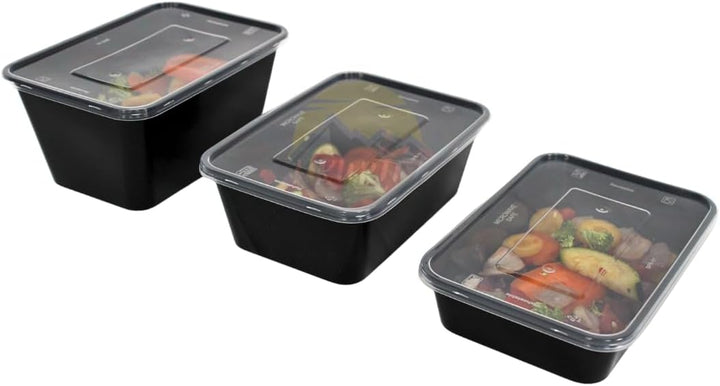 KURTT 100 Stück, Mealprep-Behälter, Mahlzeitsbehälter, Mikrowellenschalen mit Deckeln, Frischhaltebe