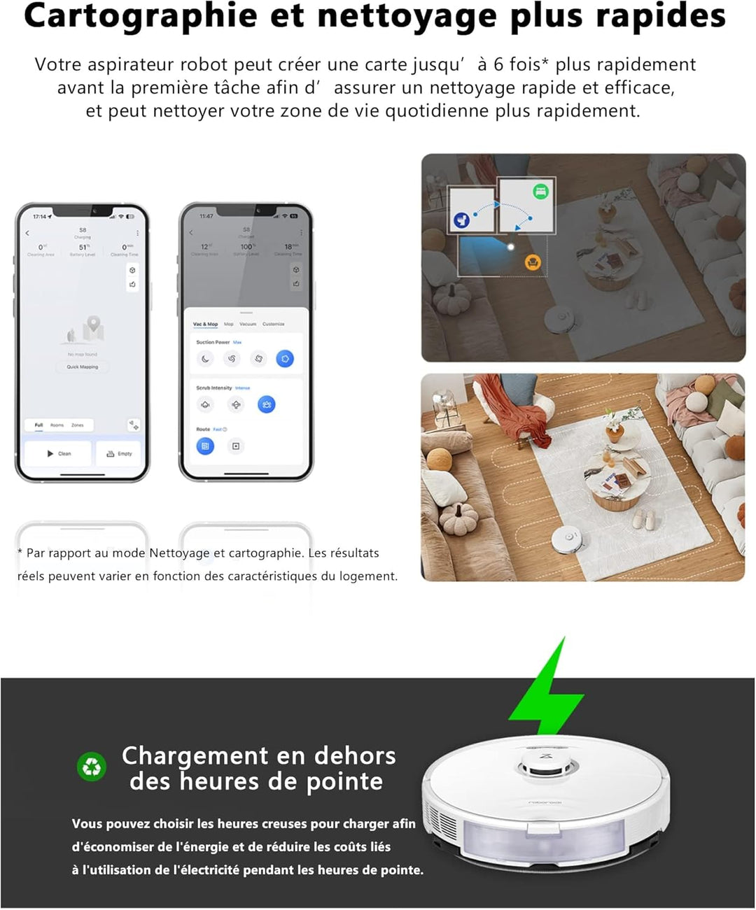 roborock S7 Saug- und Wischroboter (Saugleistung 2500Pa, 180min Akkulaufzeit, 470ml Staubbehälter, 3