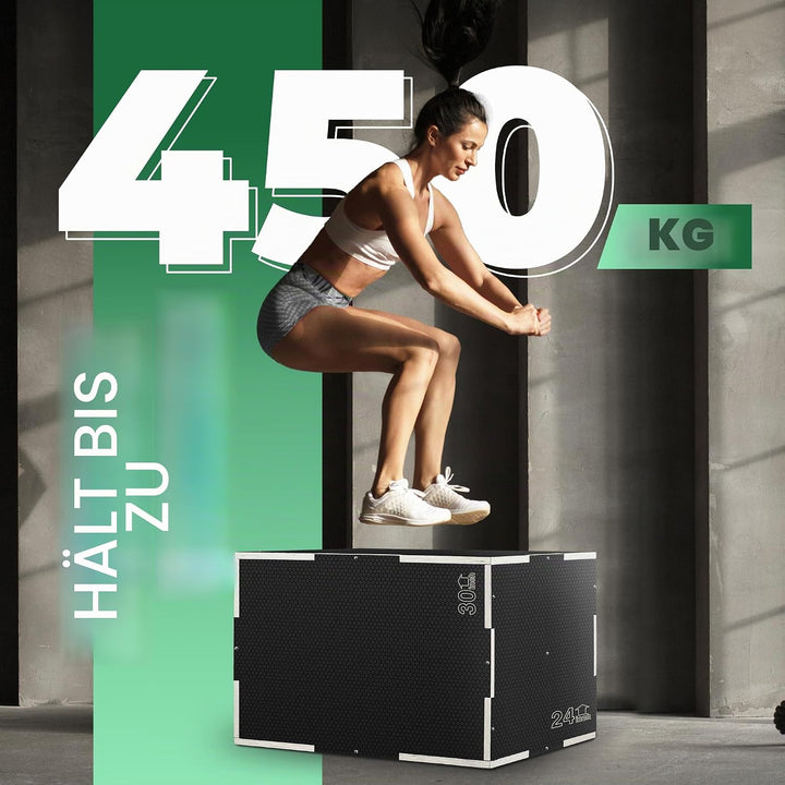 Yes4All 3-in-1 Plyometrische Box aus Holz – hält bis zu 204 kg – Vielseitige plyometrische Box für H