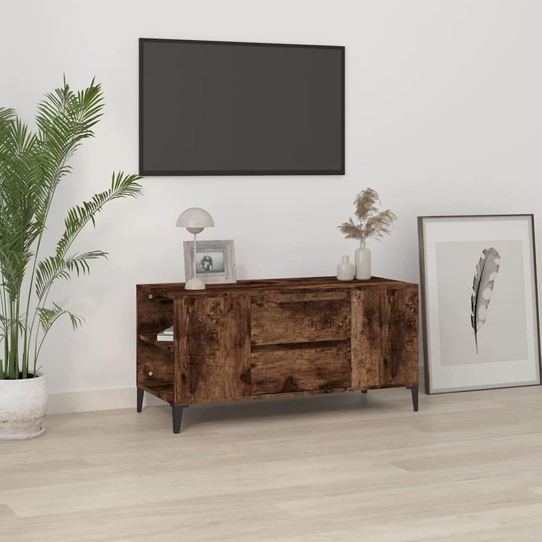 Tidyard TV Schrank Lowboard mit 4 offene Fächer und 2 Schubladen TV Möbel Fernsehschrank Fernsehtisc
