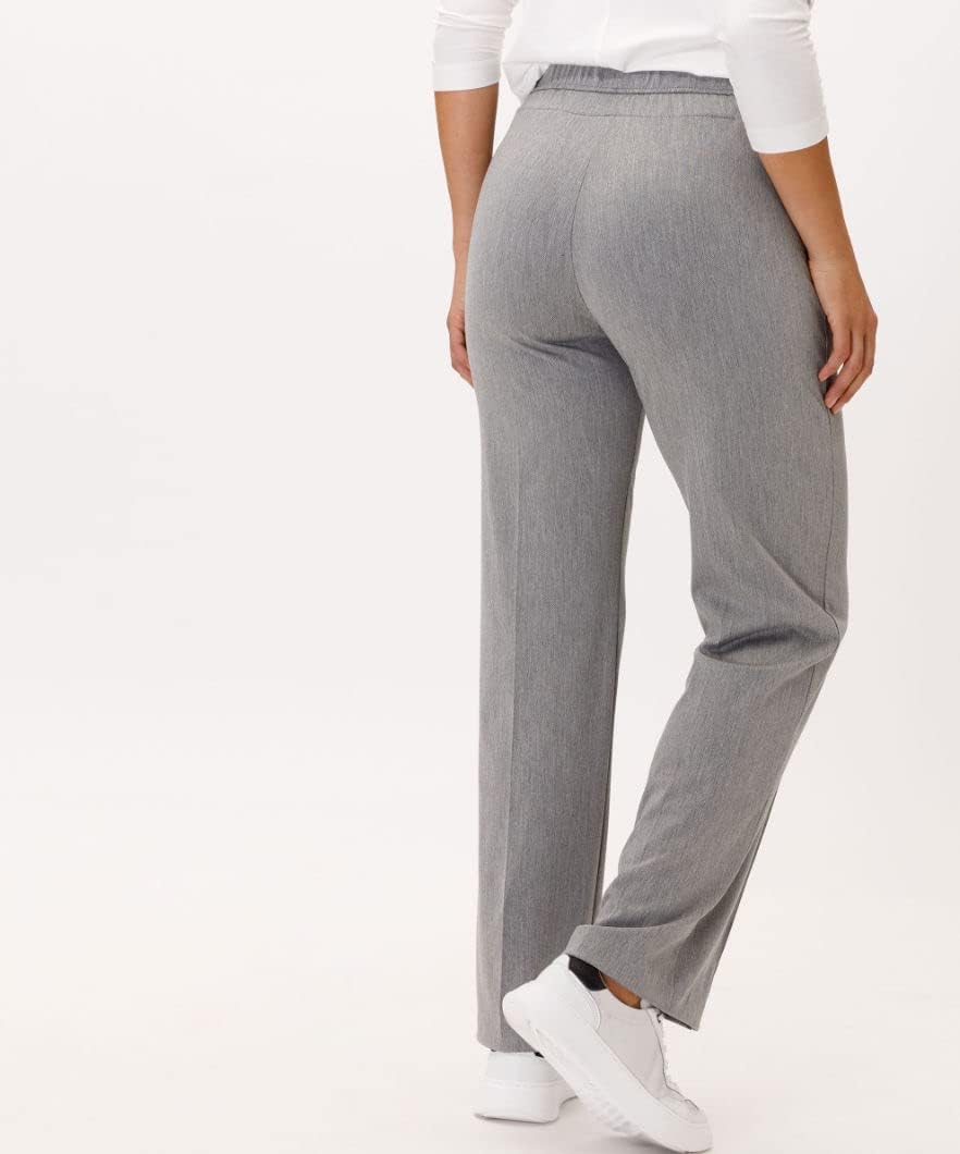 Damen Style Peggy Flared Sportive Fishgrat Slim Hose 38 Silver Grey, 38 Silver Grey