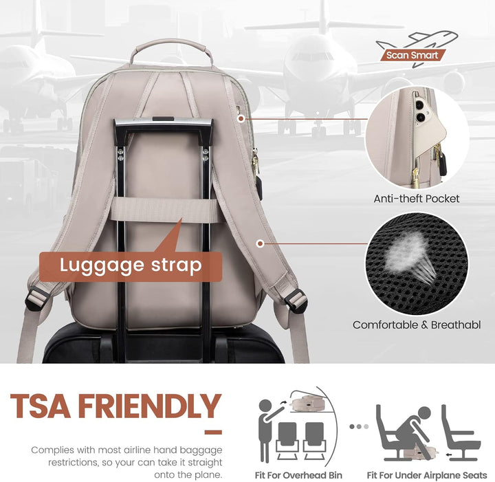 LOVEVOOK Rucksack Damen, Gross 15,6 Zoll Laptoptasche Rucksäcke Wasserdicht Daypacks mit USB Ladeans