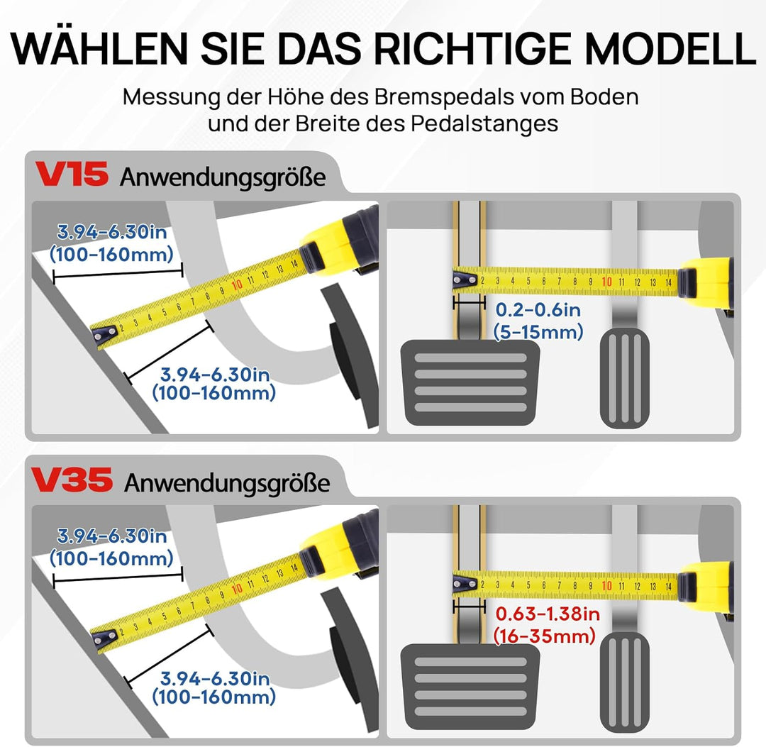 Boiarc Pedalschloss Diebstahlsicherung für Auto Bremse Kupplung, Schwerer Edelstahl Wegfahrsperre, B