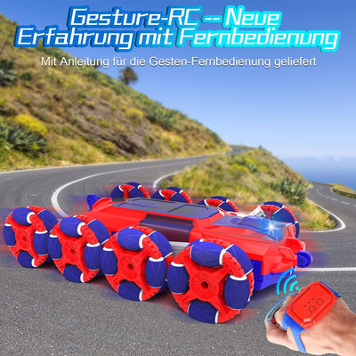 Nauotk Ferngesteuertes Auto ab 6 7 8 9 10 11 12 Jahre, 8WD RC Stunt Drift Car mit Gestensensor, mit