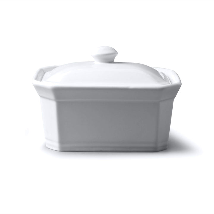WM Bartleet & Sons Butter-/Terrine mit Deckel, weiss, 15x12x9.5cm, 15x12x9.5cm