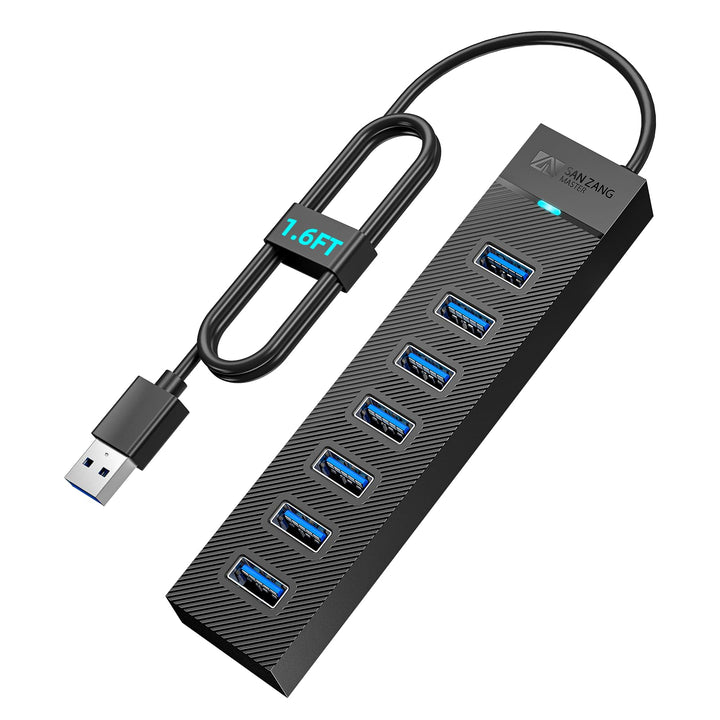 Sanzang USB-Hub, USB-3.0-Hub, USB-Splitter für Laptop, Flash-Laufwerk, HDD, Konsole, Drucker, Kamera