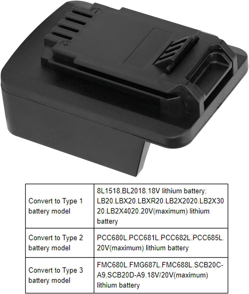 Fafeicy Batterieadapter, Lithium-Batterie-Konverter-Adapter Elektrisches Zubehör mit Schutzplatte fü