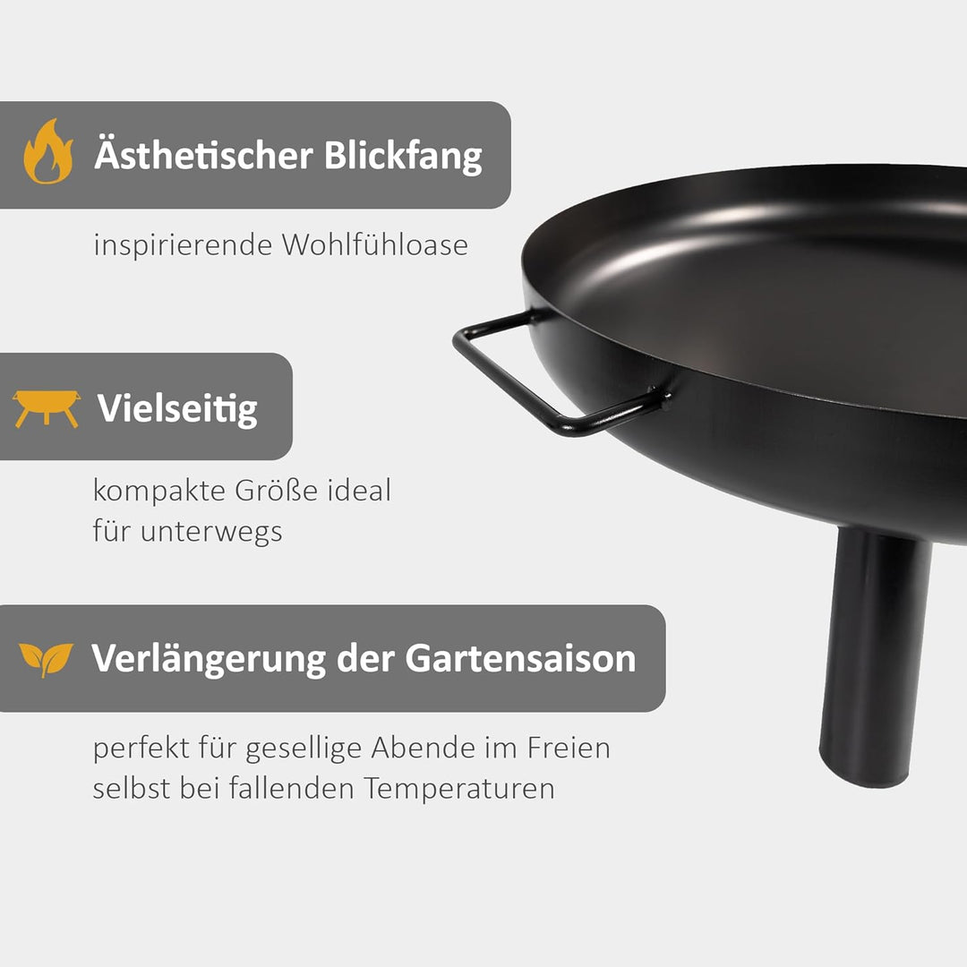 LEMODO Feuerschale für den Garten, Feuerstelle für Terrasse oder Balkon, Feuerschale 60 cm, Feuerkor