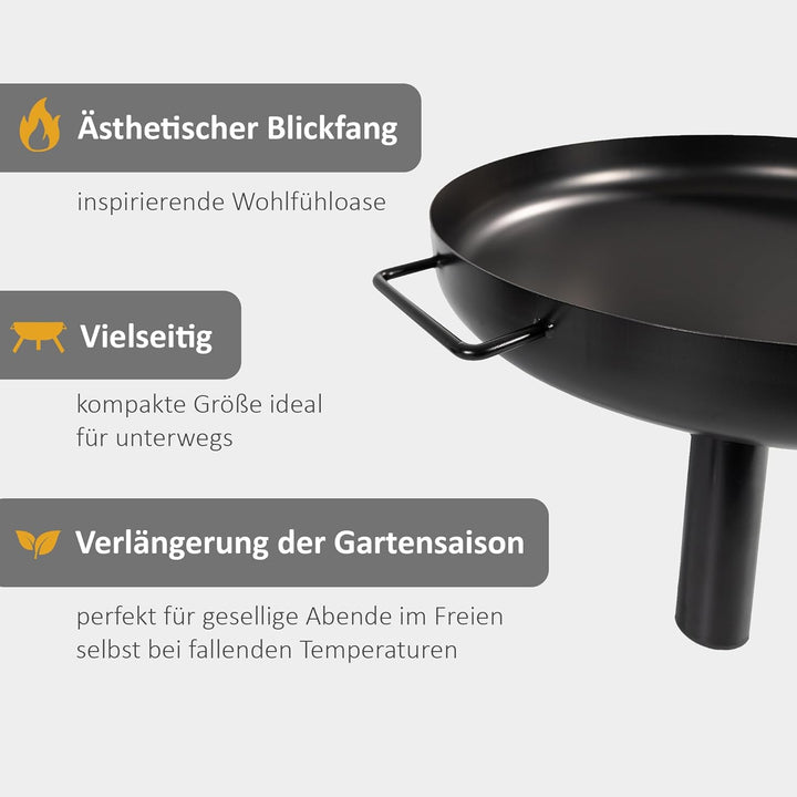 LEMODO Feuerschale für den Garten, Feuerstelle für Terrasse oder Balkon, Feuerschale 60 cm, Feuerkor