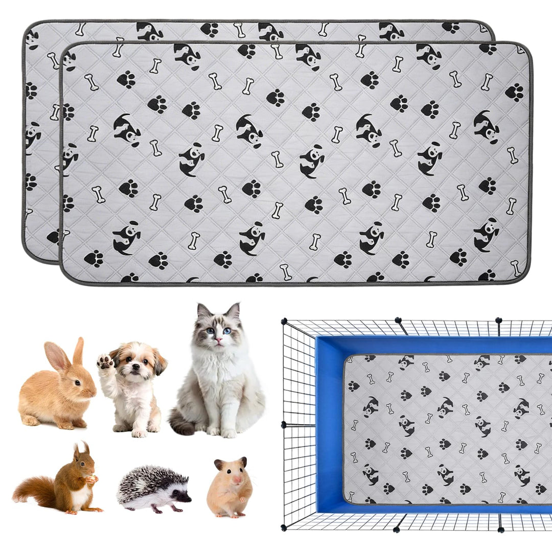 2 Stück PIPI Pads für Meerschweinchen, 120x60cm wasserdichte PIPI Pads Meerschweinchen, Waschbar Hau