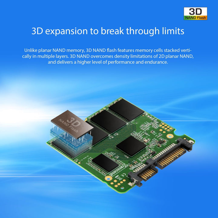 Transcend 128GB SATA III 6Gb/s interne 2.5” SSD (HDD) für Aufrüstung von Desktop-PCs, Laptops, Noteb