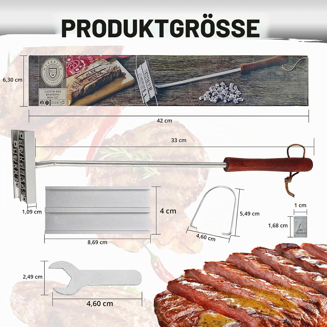 Brennstempel für Holz, Brandeisen für Holz mit Austauschbaren Buchstaben BBQ Grill Brandeisen Person