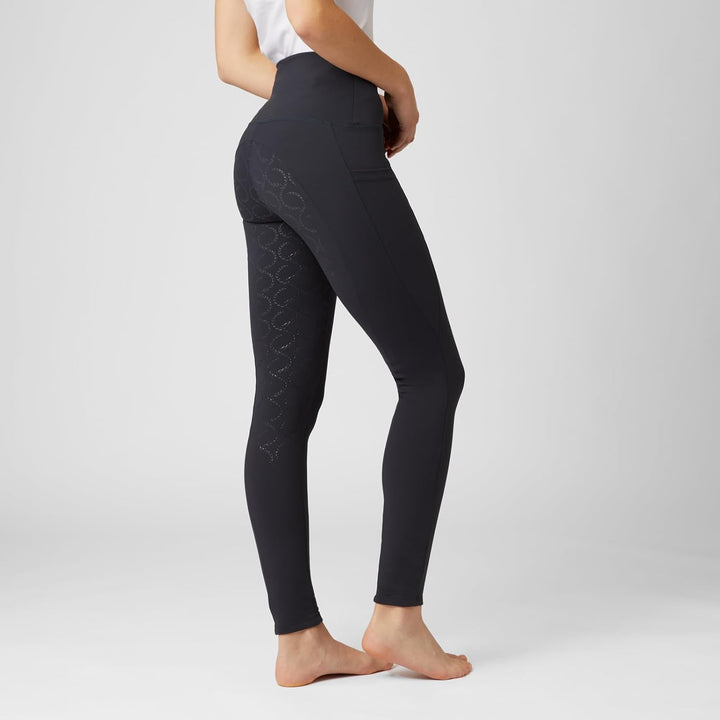 HORZE Damen Reitleggings Gillian, Reithose mit Handytasche und Silikonvollbesatz 30 Dunkles Marinebl