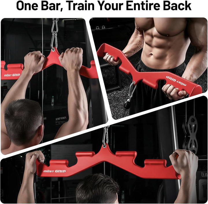 Latzugstange mit 6 Ergonomischen Griffen, Rutschfest Latzug Griff für Das Fitnessstudio Zu Hause, La