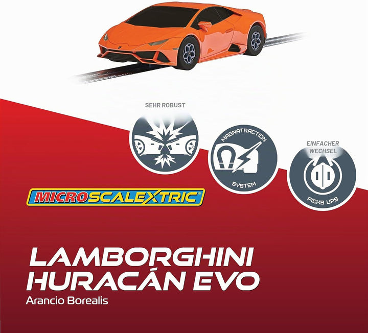 Micro Scalextric Lamborghini Huracan Evo Slotcar, orange