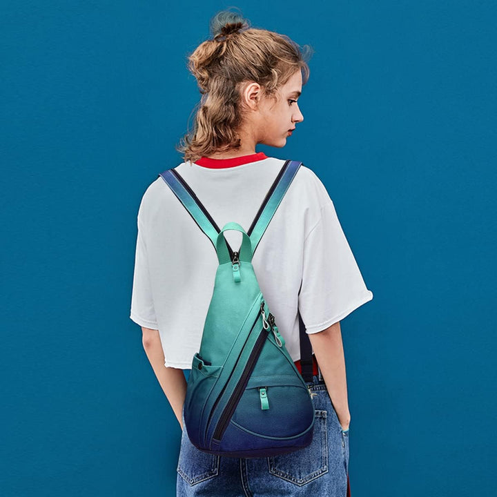 KL928 Canvas Sling Bag Rucksack Damen und Herren – Schulterrucksack Umhängetasche Crossbag Verstellb