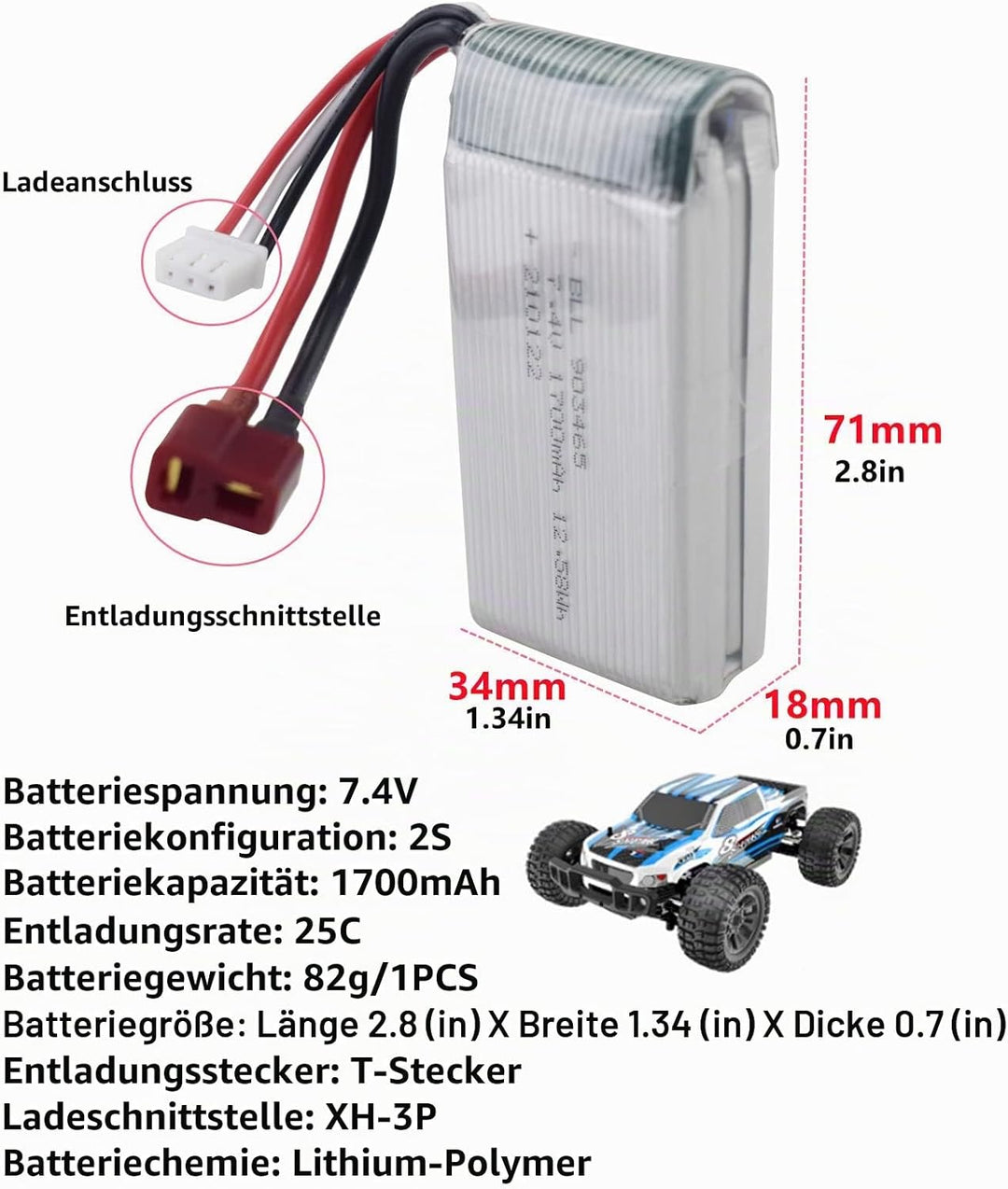 ZYGY 2St. 7.4V 1700mAh Lithium akku &amp; 2in1 Ladegerät für 9200 9200E 9205E 9202E 9203E 9204E 9206E HB