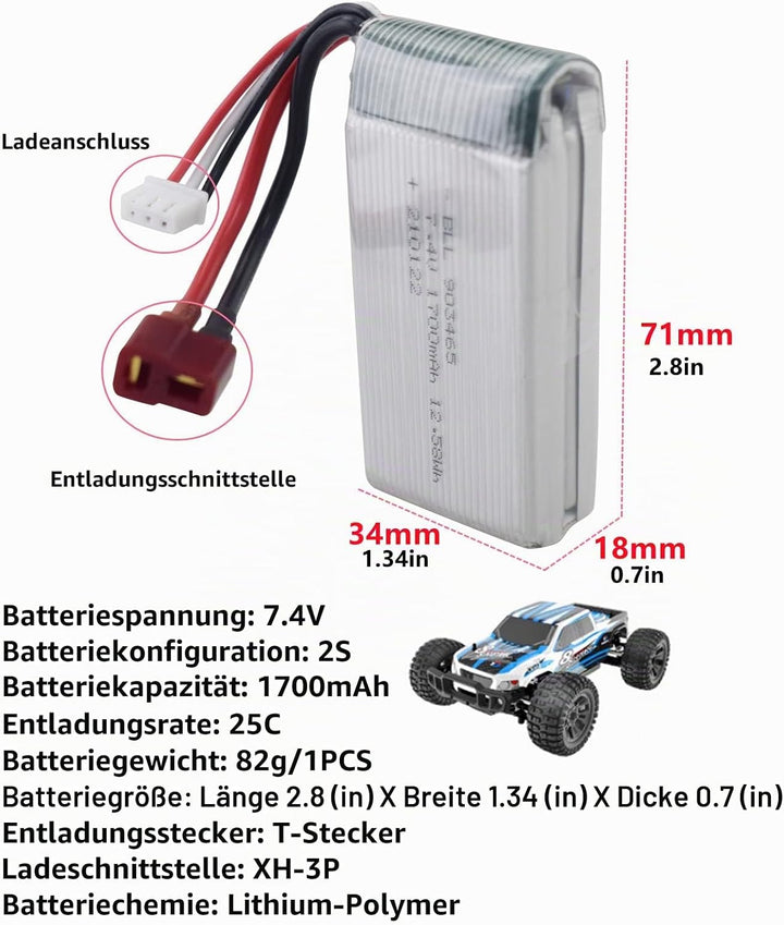 ZYGY 2St. 7.4V 1700mAh Lithium akku &amp; 2in1 Ladegerät für 9200 9200E 9205E 9202E 9203E 9204E 9206E HB