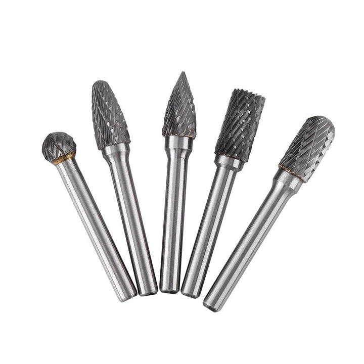 5pcs Drehbohrer Rotary Bit Wolfram Stahlschleifgrat 6mm Schaft 10mm Kopf Rotary Burrs für Formenbau