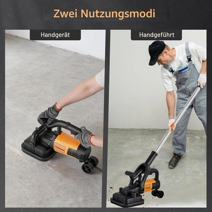 YUCHENGTECH 4-Kopf Betonschleifer 3800W 100 * 4 mm Schleifscheibe für Beton | mit Wasserpumpe Verlän