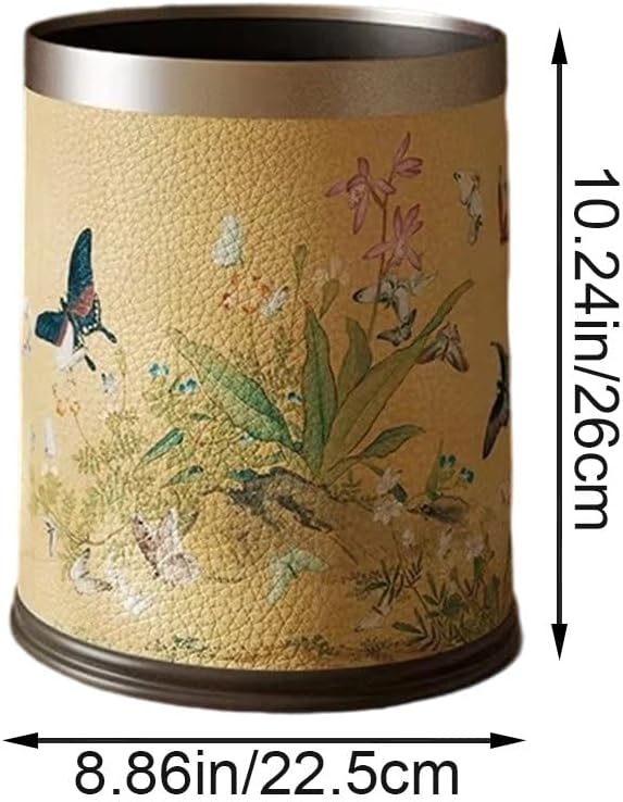 Leder-mülleimer, Vintage-abfalleimer Für Haushalt, Wohnzimmer, Antiker Sanitäreimer, Abfallbehälter,