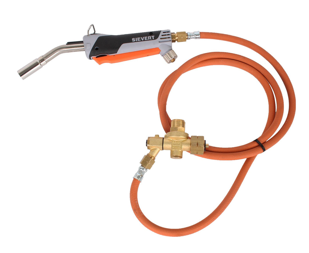 Sievert Promatic Lötgarnitur 1250 mit Turbobrenner und Piezozündung in Schwarz,grau,orange,silber,go
