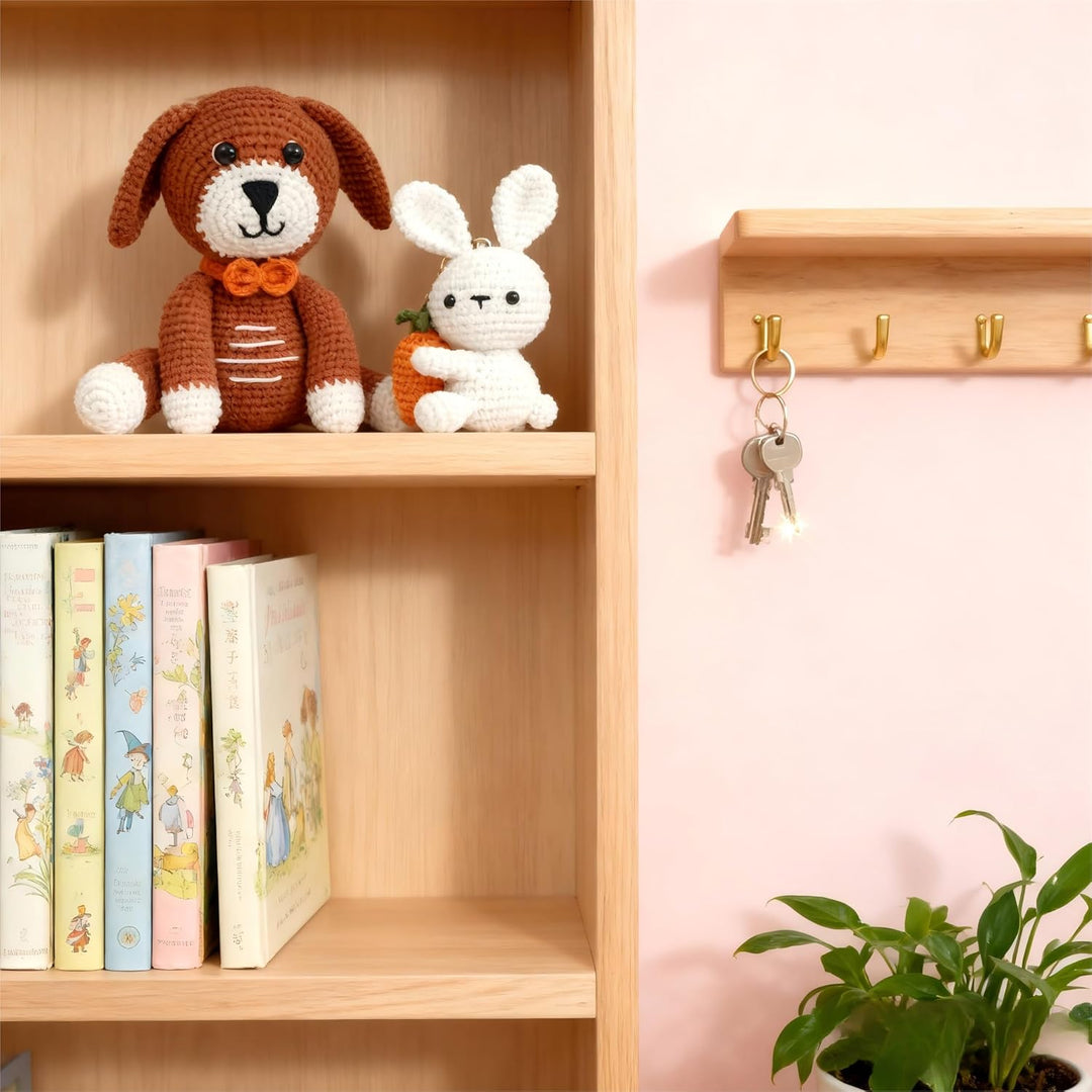 Elior Häkelset für Anfänger Amigurumi – Komplettset für Hund und Hase – Inklusive 100% Baumwollgarn,