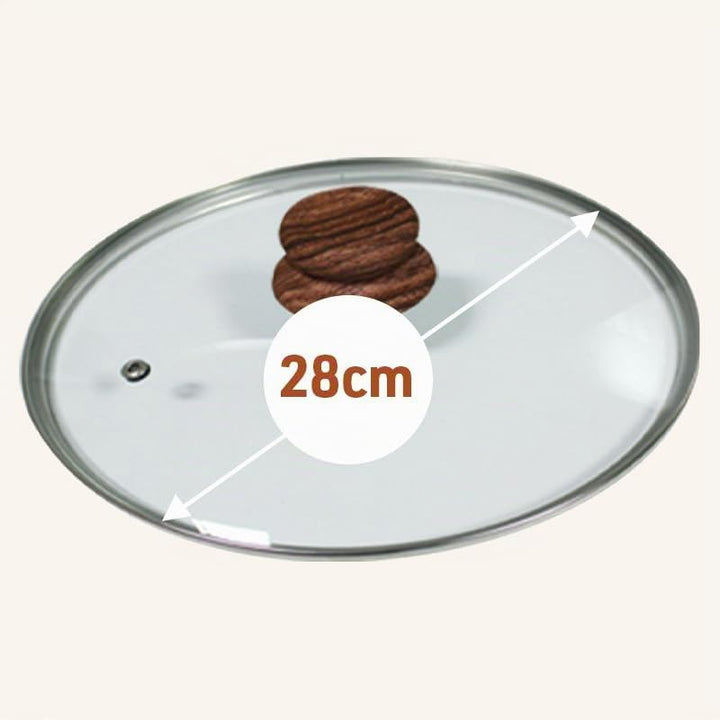 LIVINGTON Copper &amp; Stone Pan Glasdeckel - Das Original aus dem TV - 28cm - für gleichmässige Hitzeve