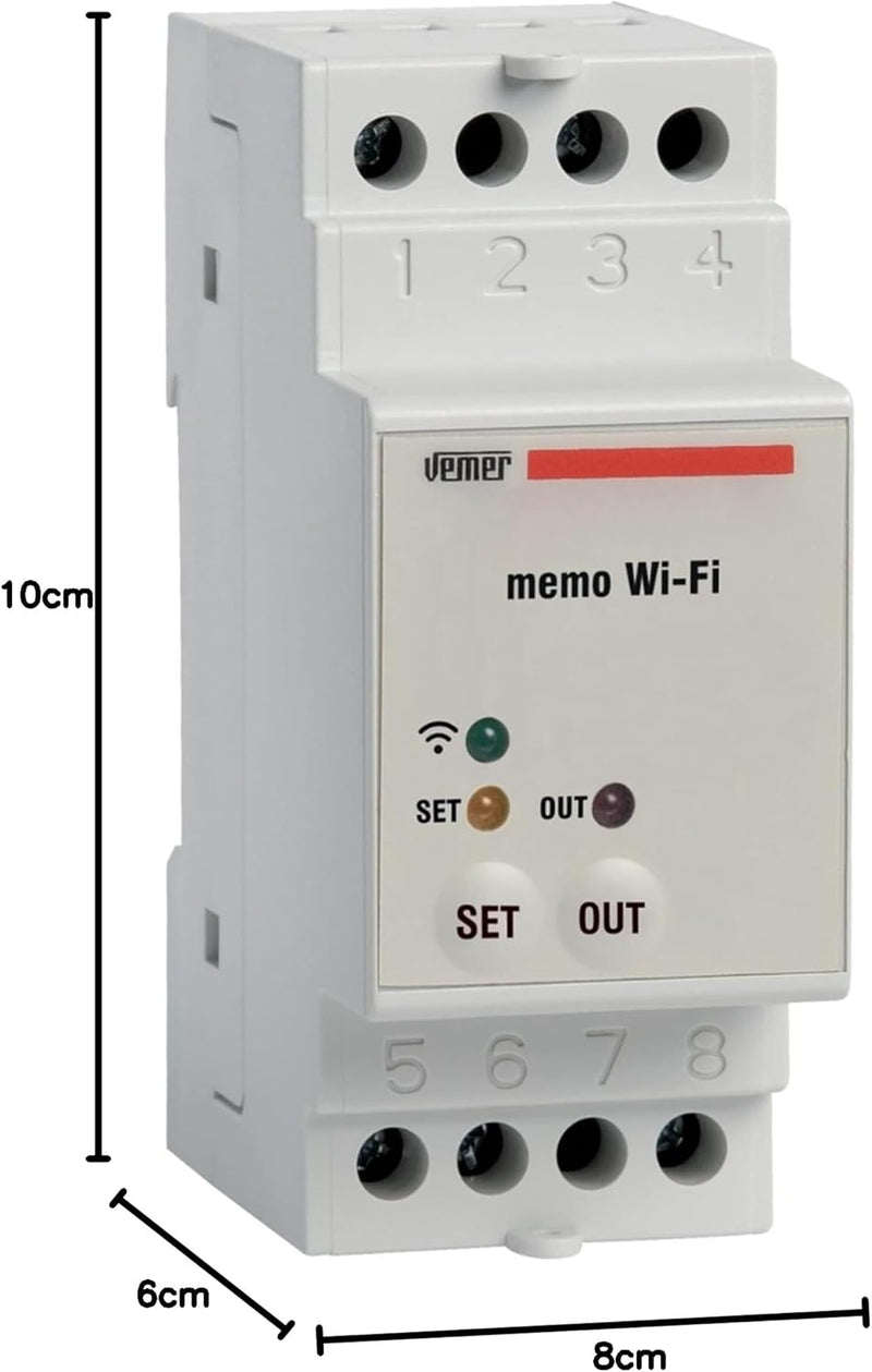 VEMER VE780700 MEMO WiFi - Astronomischer Zeitschaltuhr mit Wi-Fi, Stündliche oder astronomische Pro