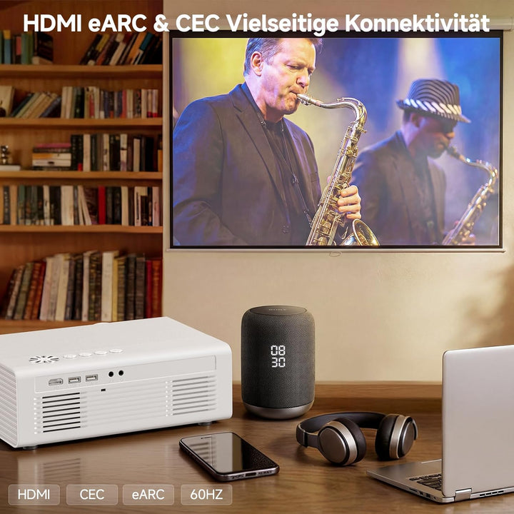 4K Smart Beamer mit WLAN & Bluetooth, KOGATA Projektor mit Autofokus, 6D Keystone, HDR10+ | Kompatib