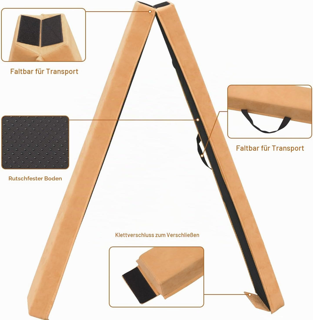 SportBob Schwebebalken für Zuhause, 300/270/240cm Balken Turnen Klappbar Tragbar für Kinder Erwachse
