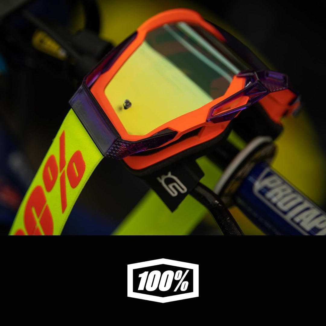 Fahrradbrille, 100% RACECRAFT 2, Grau/Blau, verspiegelte Gläser, Blau