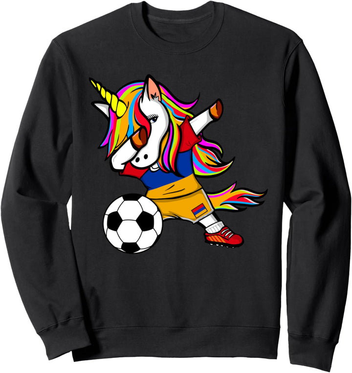 Dabbing Einhorn Unicorn Armenien Fussball - Armenische Flagge Sweatshirt