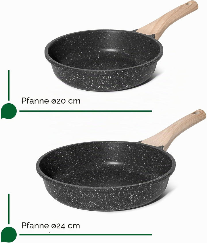 Just Perfecto Pfannen-Set, 2-teilig, 20/24 cm, Induktionsgeeignet, Antihaftbeschichtung, PFAS und PF