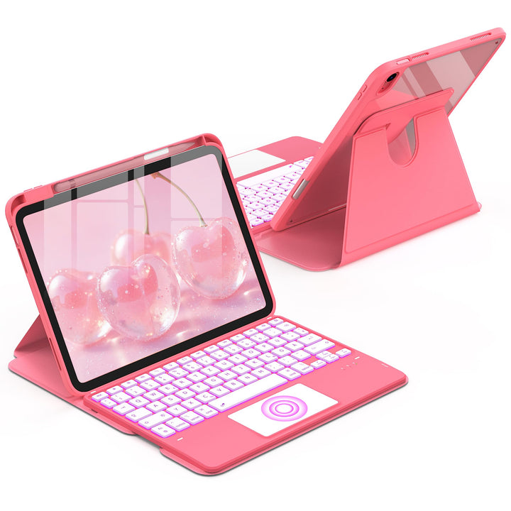 CACOE Drehbare Hülle mit Tastatur für iPad (A16) 11/10 Generation (11/10.9 Zoll) 2025/2022 mit Touch