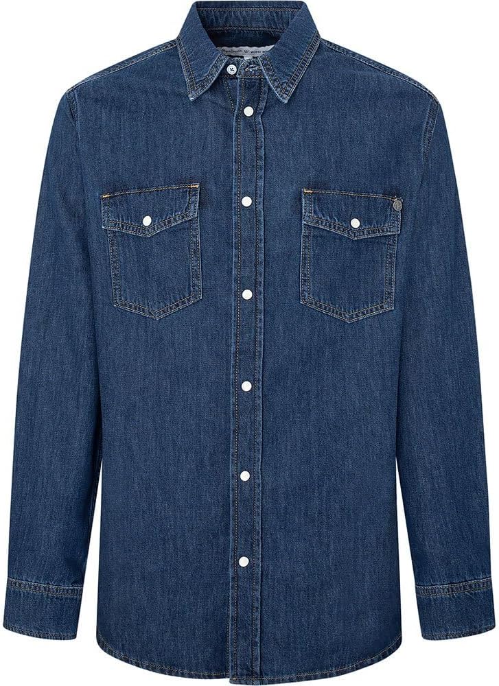 Pepe Jeans Herren Hammond Shirt (1er Pack) S Blue (Denim-xv9), S Blue (Denim-xv9)