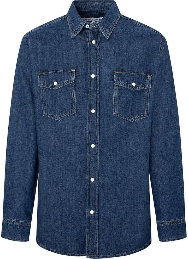 Pepe Jeans Herren Hammond Shirt (1er Pack) S Blue (Denim-xv9), S Blue (Denim-xv9)