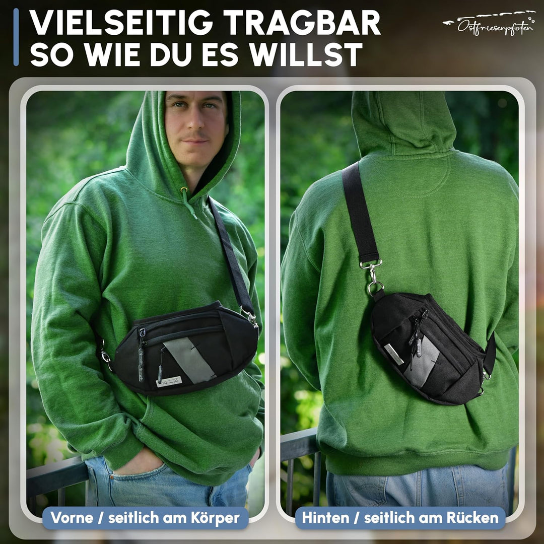 Leckerli-Crossbag 'Ubbo' für Hunde aus hochwertigem Polyester mit Einhandmagnetverschluss - Leckerli