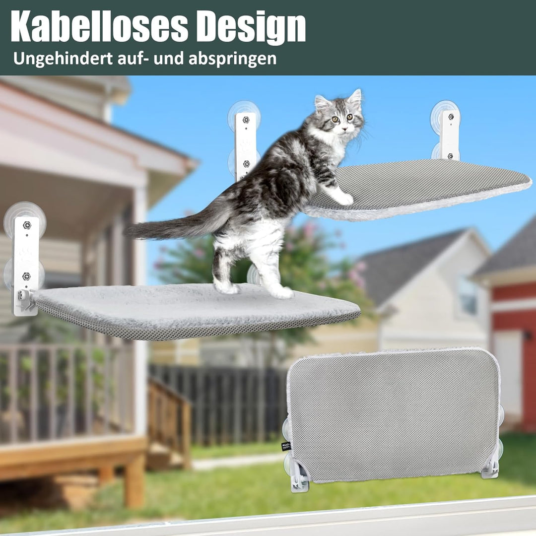 GUUSII HOME Katzen Hängematte Fensterliege Fenster Katzenbett Katzenhängematte Klappbar Fensterplätz