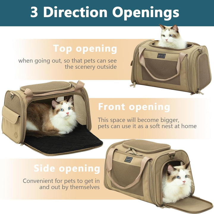 Petsfit Transportbox Katze &amp; Hund, Hundetasche Tragetasche für Katze kleine Hund, faltbar Katze Tran