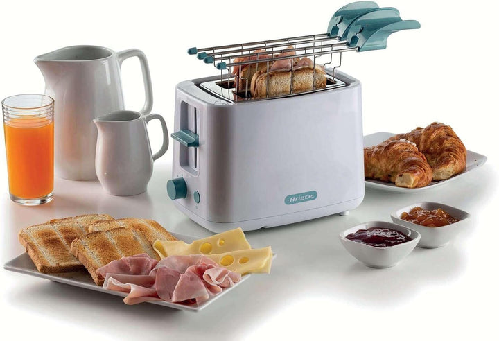 ARIETE 0157W Breakfast 2-Schlitz-Toster mit Zangen weiss, 760 Watt